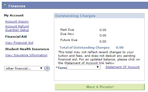 Statement of Account Screenshot from BuckeyeLink