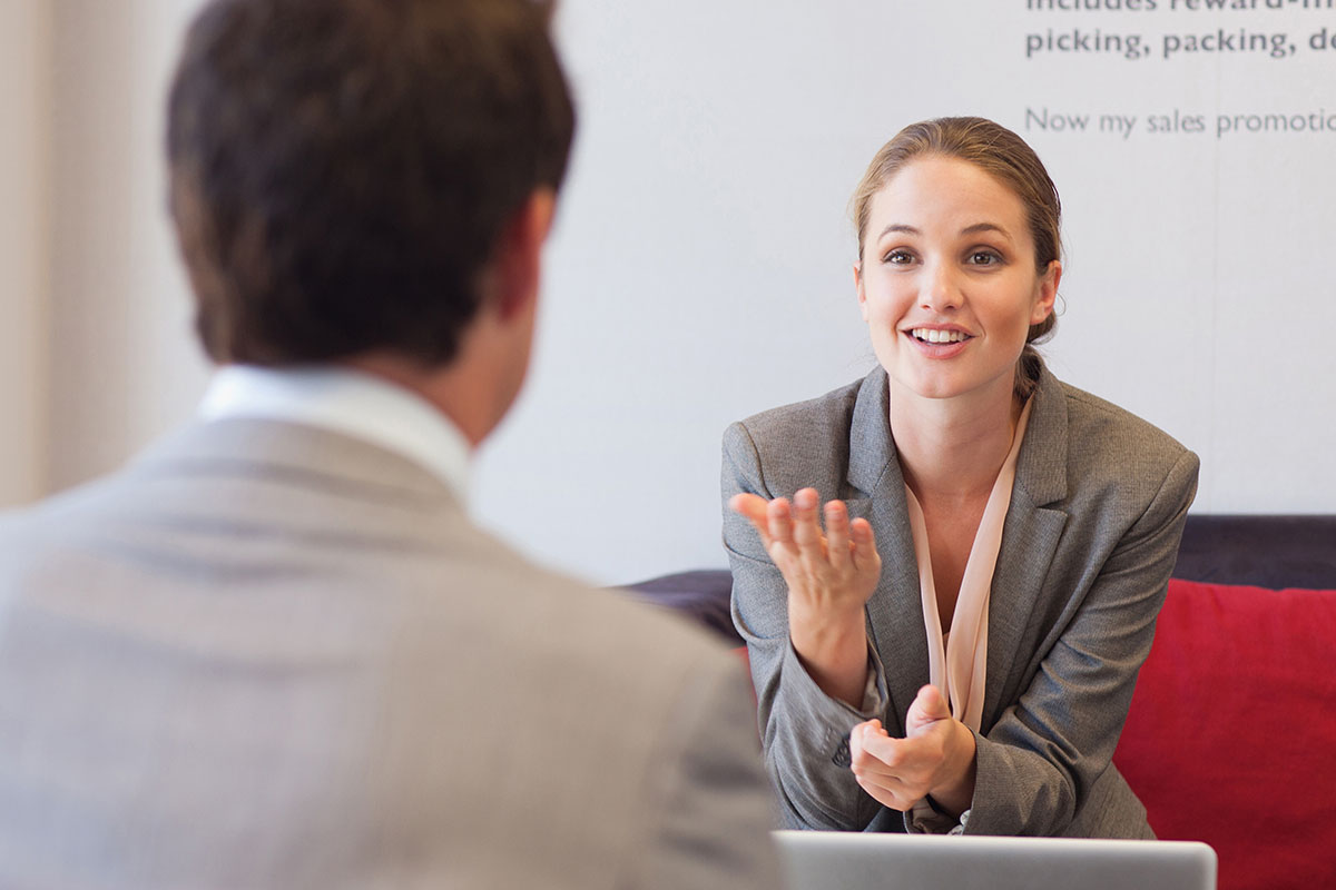 A person interviewing for a job